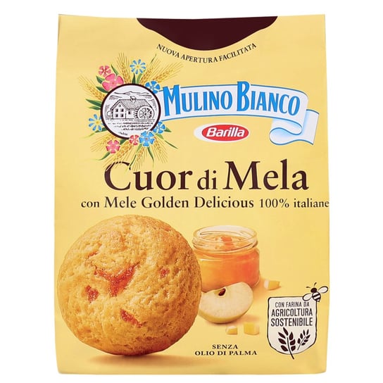 MULINO BIANCO Cuor di Mela - Kruche, maślane ciastka wypełnione jabłkowym dżemem 300g 1 paczka Mulino Bianco