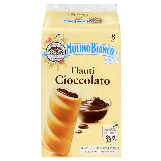 MULINO BIANCO Flauti Ciocciolato - Maślane bułeczki z czekoladowym nadzieniem 280g 1 paczka Mulino Bianco