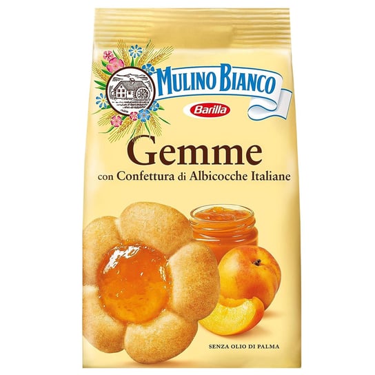 MULINO BIANCO Gemme - Kruche ciastka z nadzieniem morelowym 200g 1 paczka Mulino Bianco