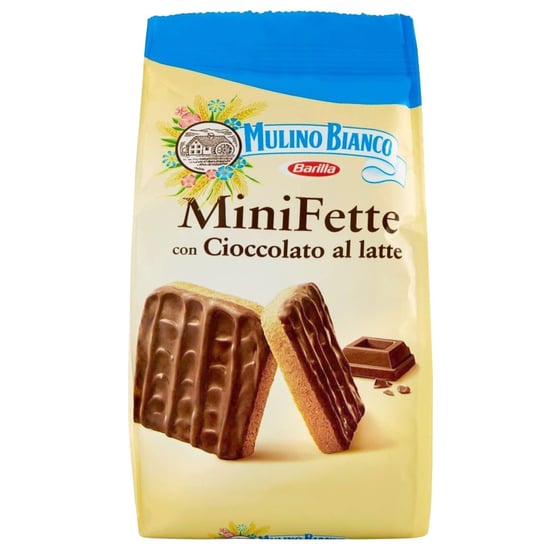 MULINO BIANCO Mini Fette - Włoskie, mini ciastka oblane mleczną czekoladą 110g 1 paczka Mulino Bianco