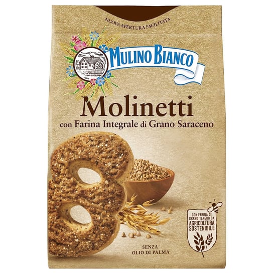 MULINO BIANCO Molinetti - Włoskie ciastka pełnoziarniste 800g 12 paczek Mulino Bianco