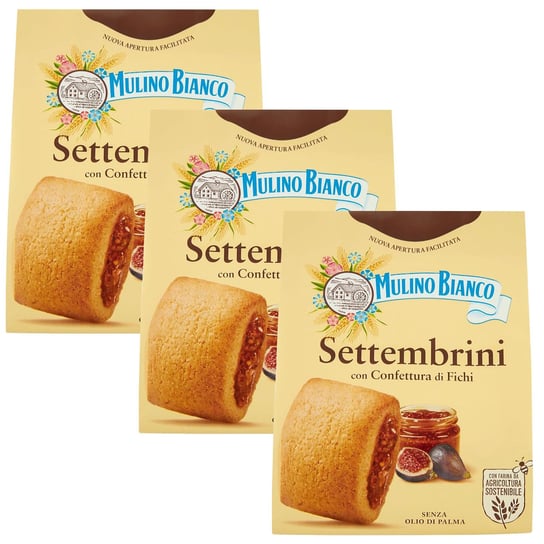 MULINO BIANCO Settembrini - Włoskie, kruche ciastka z konfiturą z figi 300g 3 paczki Mulino Bianco