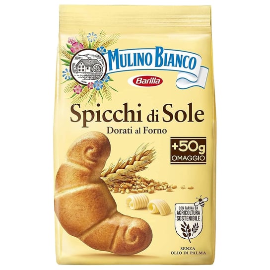 MULINO BIANCO Spicchi di Sole - Kruche ciastka maślane w kształcie rogalików 400g 12 paczek Mulino Bianco