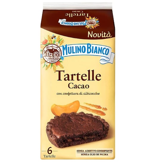 MULINO BIANCO Tartelle - Tartaletki kakaowe z nadzieniem morelowym 288g 1 paczka Mulino Bianco