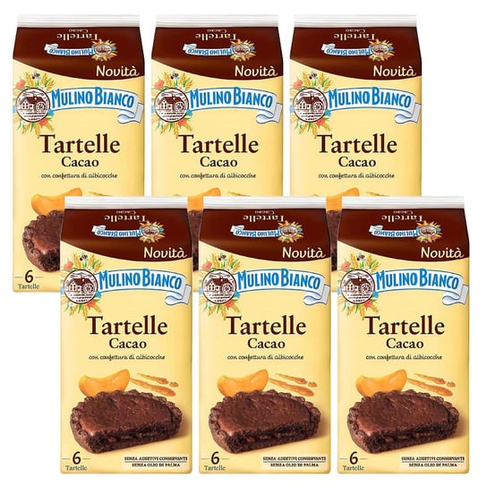 MULINO BIANCO Tartelle - Tartaletki kakaowe z nadzieniem morelowym 288g 6 paczek Mulino Bianco