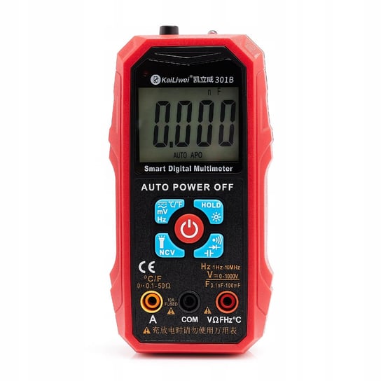 Multimetr 301B z wbudowaną baterią i pomiarem temperatury Techrebal