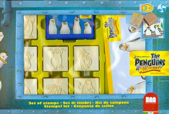 Multiprint, Pingwiny z Madagaskaru, zestaw pieczątek w walizce Multiprint