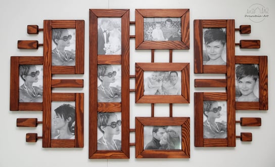Multirama drewniana Galeria ścienna ramki na 12 zdjęć  zdjęcia ramka 10x15 cm drewutnia-art