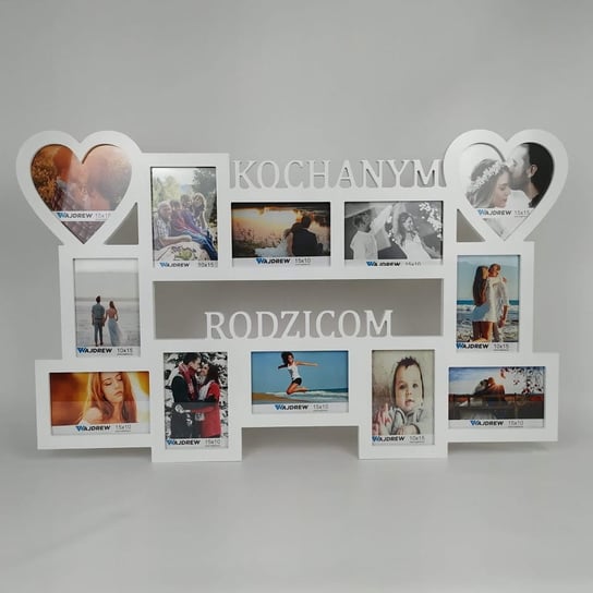 Multirama Ramka na zdjęcia z napisem Kochanym Rodzicom 12 zdjęć serca Wajdrew