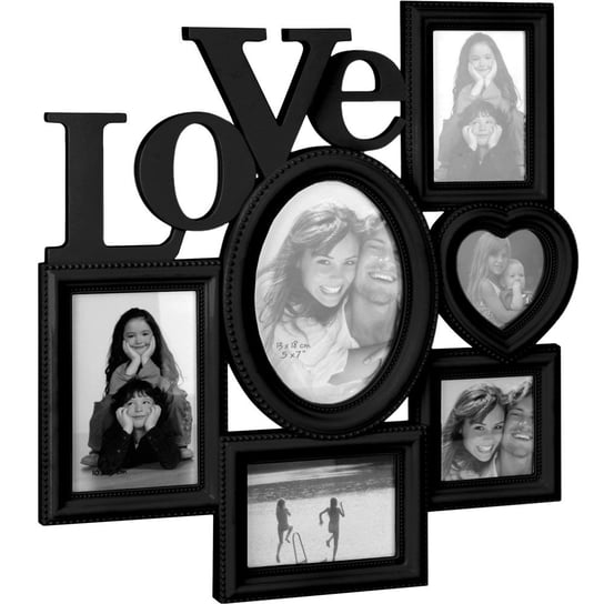 Multiramka na zdjęcia Love, HOME, 41x44 cm, czarna Home Styling Collection