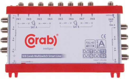 MultiSwitch 9/8 Corab DVB-S2 DVB-T 8 wyjść SAT TV Corab