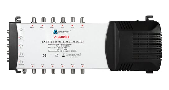 Multiswitch Cabletech 5x12 z regulacją wzmocnienia model ZLA0801 Cabletech