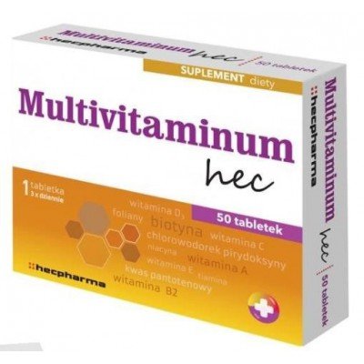 Multivitaminum Hec - Suplement diety, 50 Tabletek Inna marka