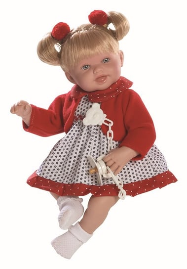 Muñecas Guca, lalka hiszpańska dziewczynka Brenda ruda w czerwonym sweterku, 38 cm, MG519 Muñecas Guca