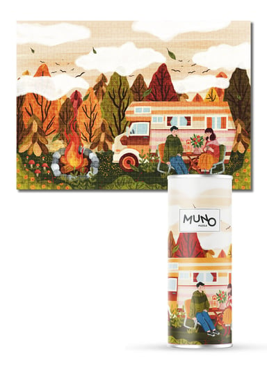Muno Puzzle „Jesienny Chill” Camper by Katarzyna Bednarska 1000 el. w ozdobnej tubie Muno Puzzle