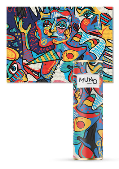 Muno, puzzle, "N074" By Nikodem Szewczyk Muno, W Ozdobnej Tubie, 2000 el. Muno Puzzle