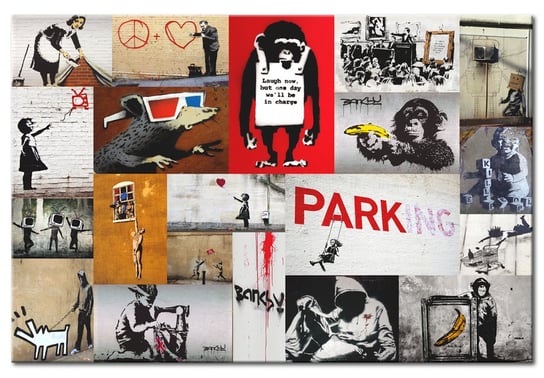 Murando, Obraz, Banksy - kolaż, 60x40 cm Murando