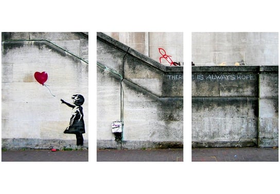 Murando, Obraz, Zawsze jest nadzieja (Banksy) - tryptyk, 120x60 cm Murando
