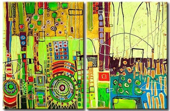 Murando, Obraz, Zielona mozaika, 60x90 cm Murando