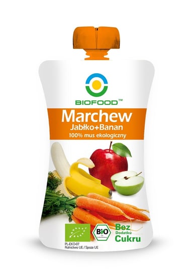 MUS JABŁKOWO - MARCHWIOWO - BANANOWY BEZGLUTENOWY BIO 120 g - BIO FOOD Bio Food