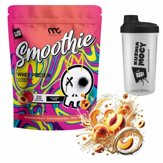 MUSCLE CLINIC SMOOTHIE WHEY 600g WPC PYSZNE BIAŁKO BRZOSKWINIA SHAKER Muscle Clinic