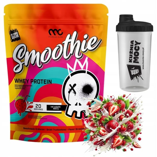 MUSCLE CLINIC SMOOTHIE WHEY 600g WPC PYSZNE BIAŁKO TRUSKAWKA SHAKER Muscle Clinic