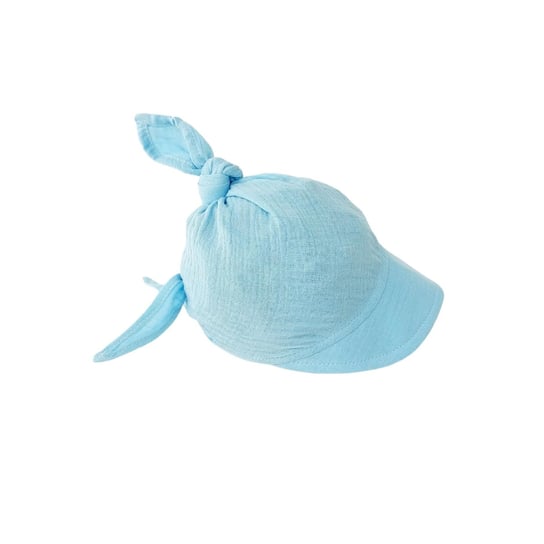 Muślinowa chustka z daszkiem- błękit Fipoli