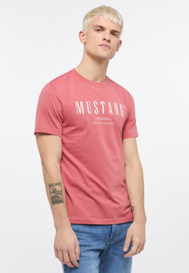 Mustang Alex C Print Męski T-Shirt Koszulka Logo Nadruk Dusty Cedar 1013802 8268-L Inna marka