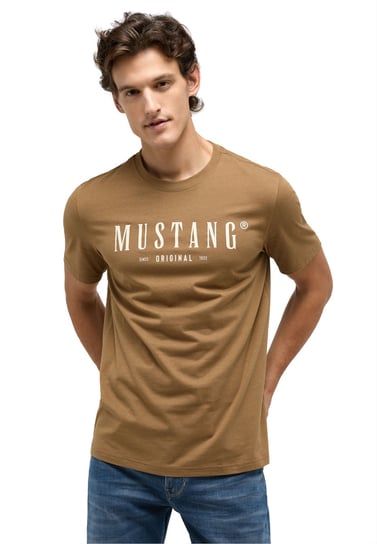 Mustang Brązowy Męski T-Shirt Koszulka Bluzka L Mustang