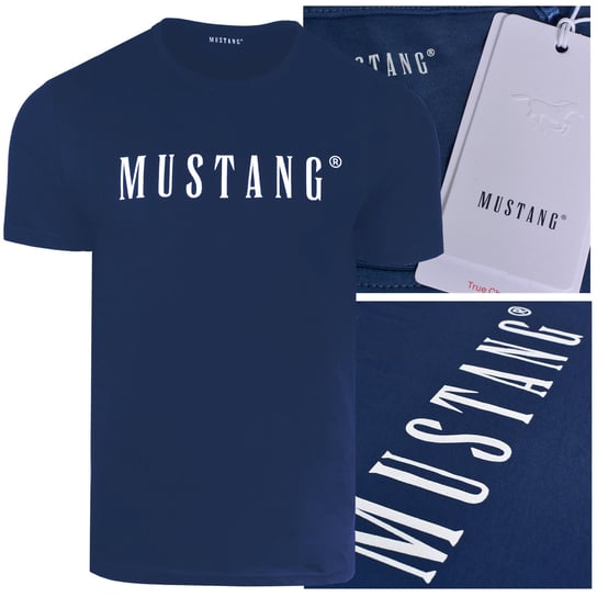 Mustang Koszulka Męska T-shirt Bawełniana 4222 Indigo Rozmiar L Mustang