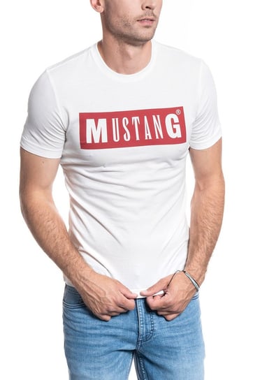 Mustang Tshirt Alex C Logo Tee Cloud Dancer 1009738 2020-L Inna marka