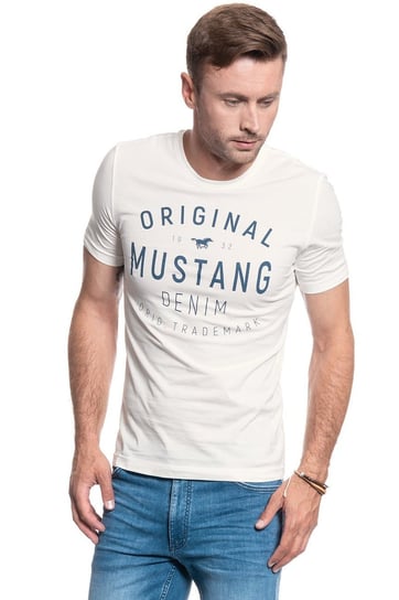 Mustang Tshirt Alex C Print Cloud Dancer 1010716 2020-M Inna marka
