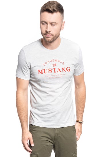 Mustang Tshirt Alex C Print Light Grey Melange 2011 Light Grey Melange 2011 1009500 2064-M Inna marka