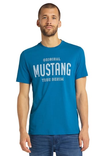 Mustang Tshirt Alex C Print Mykonos Blue Mykonos Blue 1009519 5320-S Inna marka