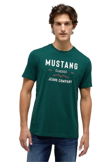 Mustang Zielony Męski T-Shirt Koszulka Bluzka L Mustang
