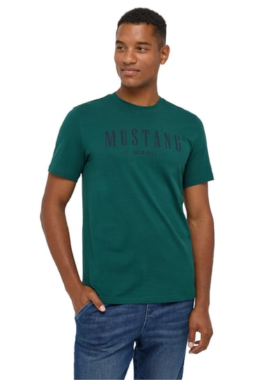 Mustang Zielony Męski T-Shirt Koszulka Bluzka S Mustang