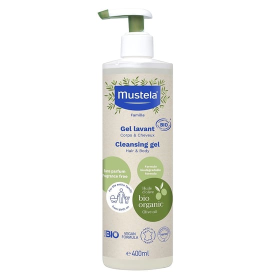 Mustela, Organic Cleansing Gel, Organiczny Żel Do Mycia Ciała I Włosów, 400ml Mustela