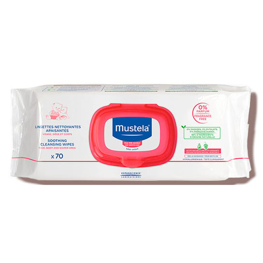 Mustela Soothing Cleansing Wipes | Łagodzące chusteczki oczyszczające dla skóry bardzo wrażliwej dla dzieci i niemowląt 70szt. Mustela
