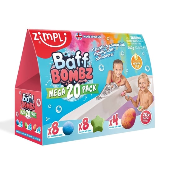 Musujące bomby do kąpieli zmieniające kolor wody Baff Bombz 20 szt. 3+, Zimpli Kids Zimpli Kids