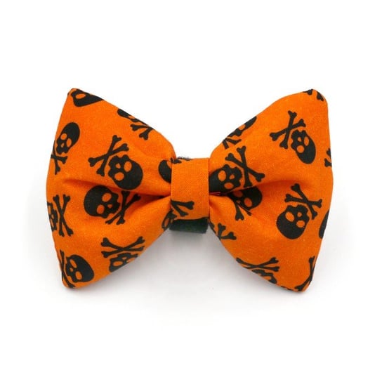 Muszka na Halloween dla Psa Kota Pupila ozdoba przypinana do obroży- Skull Orange Psiakrew