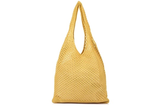 Musztardowy worek Plażowy zakupowy A4 na lato torba bawełna C70 żółty, złoty Versoli