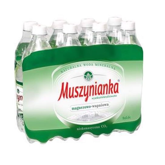 Muszynianka plus Naturalna woda mineralna wysokozmineralizowana niskonasycona CO2 0,6 l x 8 sztuk Muszynianka