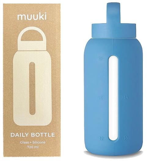 Muuki Butelka Motywacyjna Na Wodę, Szklana, 720ml Ocean Blue MUUKI