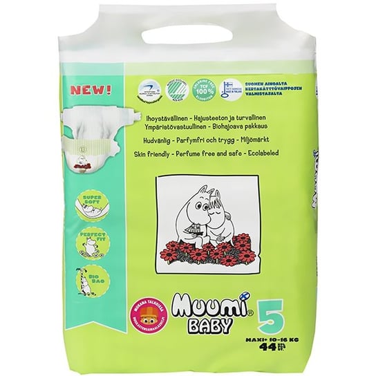 MUumi Baby, Pieluchy jednorazowe 5, 10-16 kg, Maxi, 44 szt. Muumi