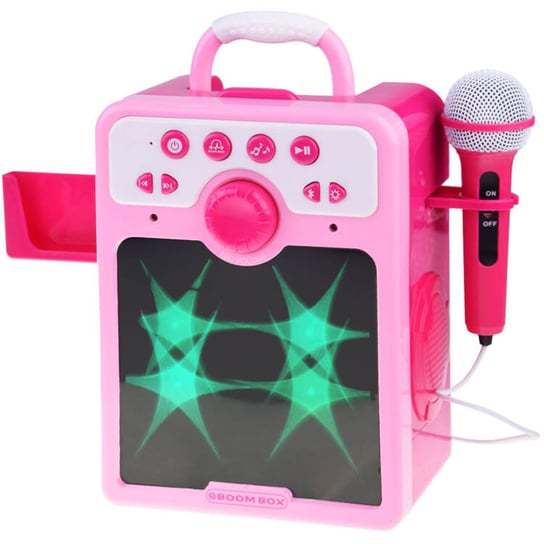 Muzyczny głośnik różowy Boombox dla dzieci z mikrofonem IN0166 Inna marka