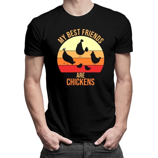 My best friends are chickens - męska koszulka na prezent dla hodowcy kur Koszulkowy