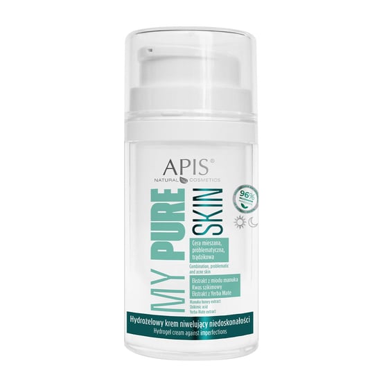 MY PURE SKIN Hydrożelowy krem niwelujący niedoskonałości / 50 ml Apis Natural Cosmetics