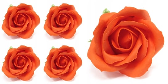 Mydlana Róża Pomarańczowa 5Szt Decor Na Upominek DOMOSFERA