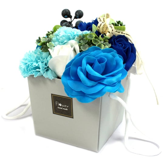 Mydlany Flowerbox - Niebieskie Róże I Goździki AWGifts