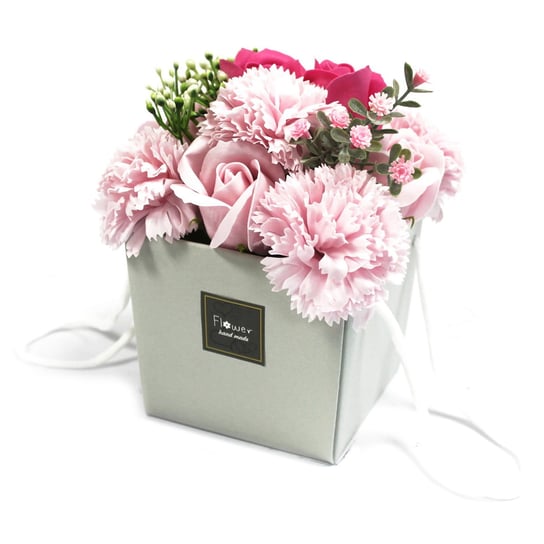 Mydlany Flowerbox - Różowe Róże I Goździki AWGifts